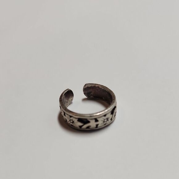PSCL Peter Stone Floral Open Back Ring Size 4 Sterling Silver 925 - Picture 1 of 5